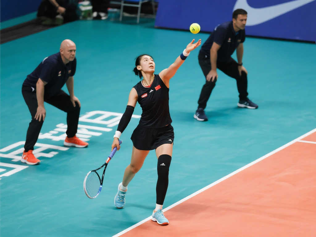 张奔斗：郑钦文发球威力，胜利在握